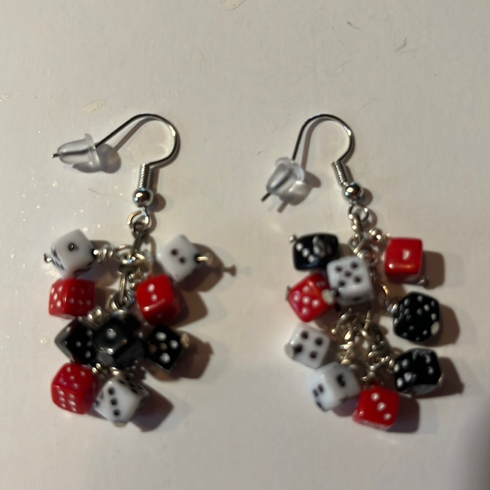Dice Casino Bunko Gamble Dangles Earrings